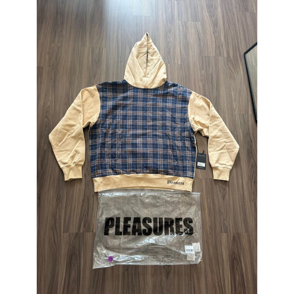 Pleasures Career Contrast Plaid Hoodie 'Tan'